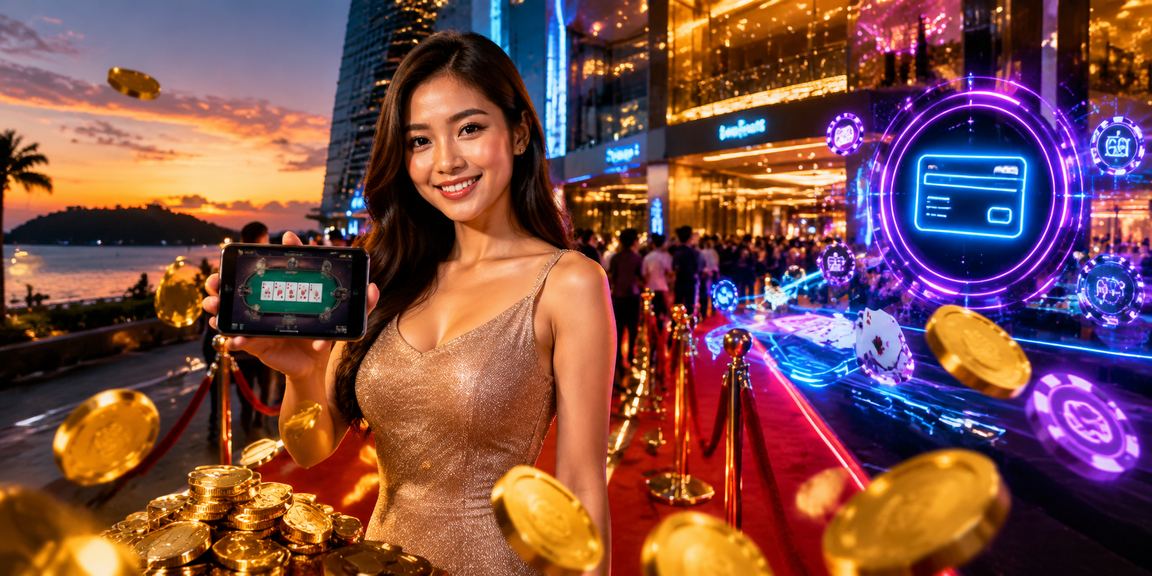 Permainan poker dalam talian gaya Malaysia di Kota Kinabalu dengan suasana malam yang meriah
