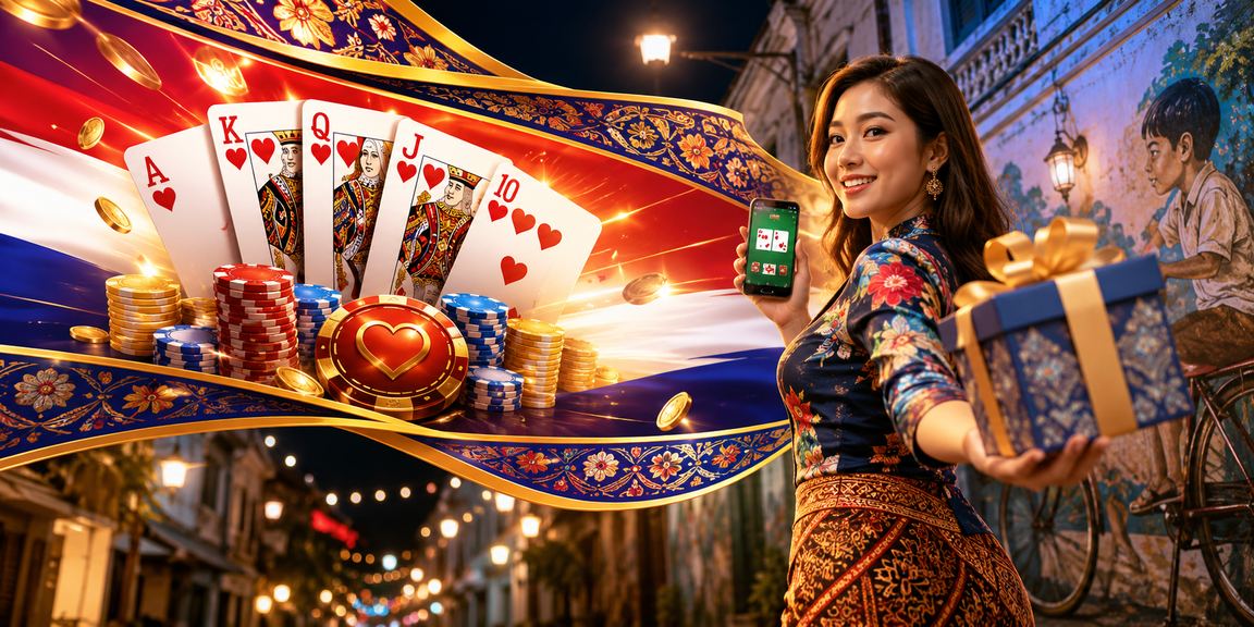 Teen Patti berlatarkan batik Pulau Pinang