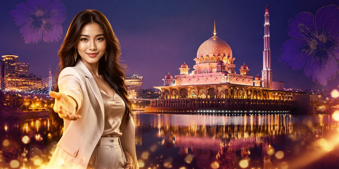Suasana hiburan pertaruhan sukan malam hari bergaya Malaysia di Putrajaya